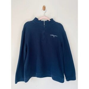 Jachs New York half zip pullover quilted sweater navy blue Men's sz XL